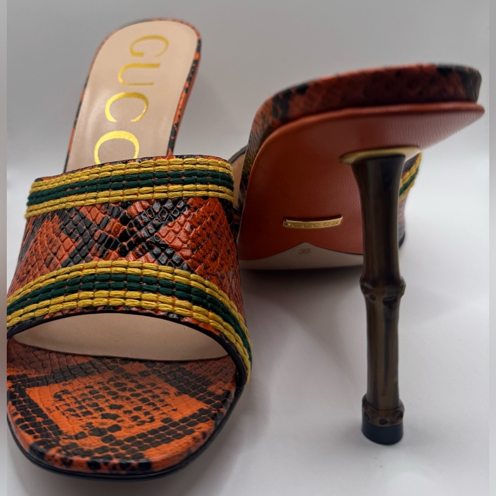 Gucci Bamboo Accent Heeled Sandals
